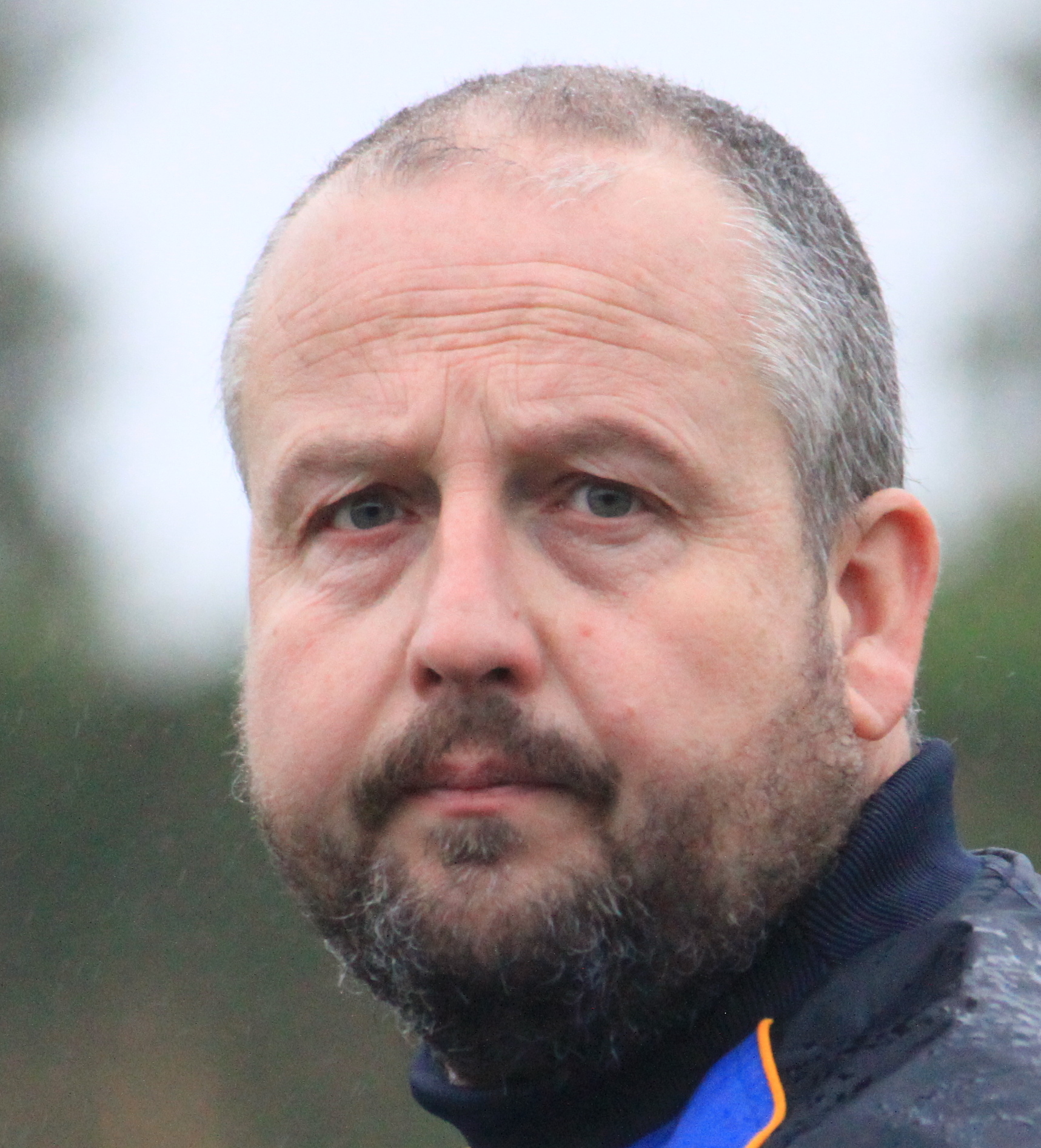 Kevin Weaver: Glum looking touch judge Adie John looks forward to the game...