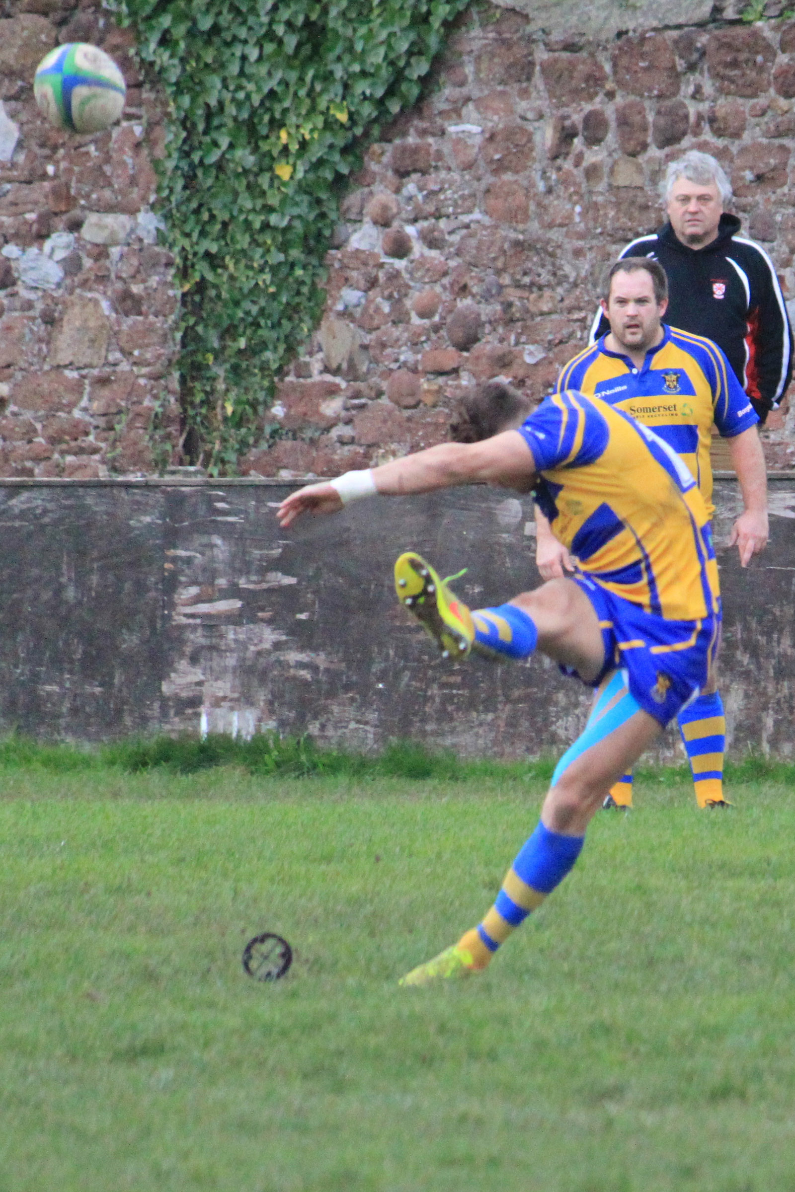 Kevin Weaver: Mike Taylor kicks a long range penalty...