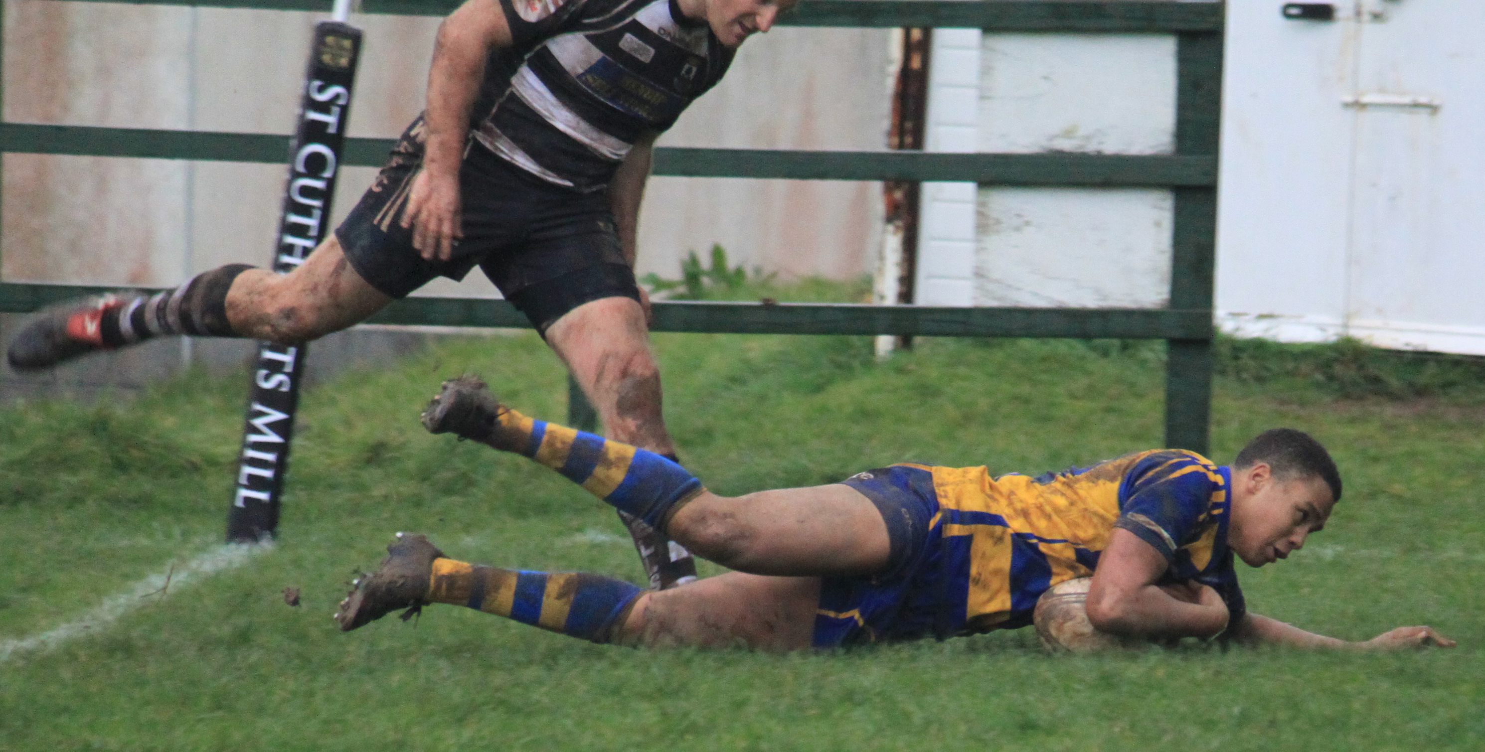 Kev Weaver: Cameron Maslen scores the only Clevedon try...