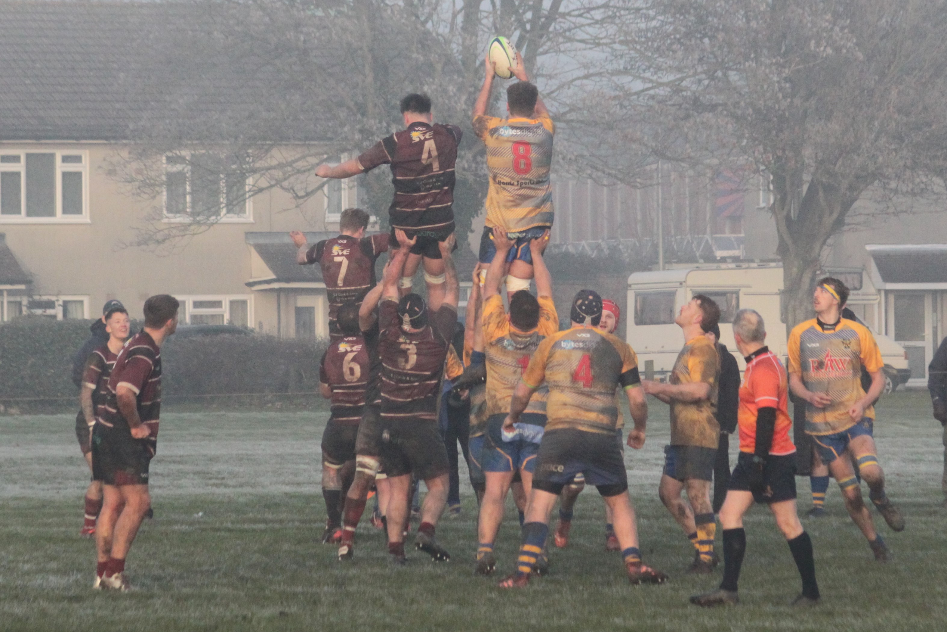 Fergus Cole wins the lineout...