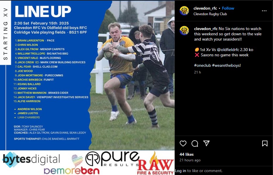 Lineup versus Oldfield Old Boys...