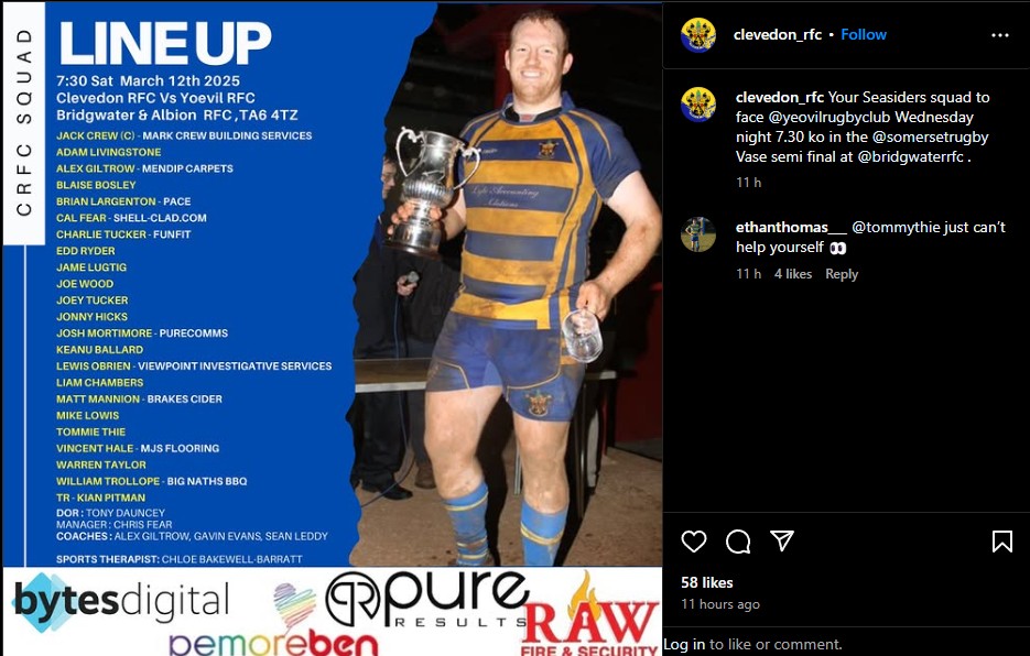 Squad for Yeovil cup match...