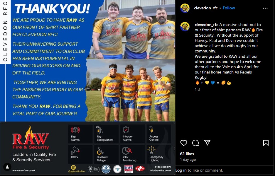 Thank you RAW Fire & Security...